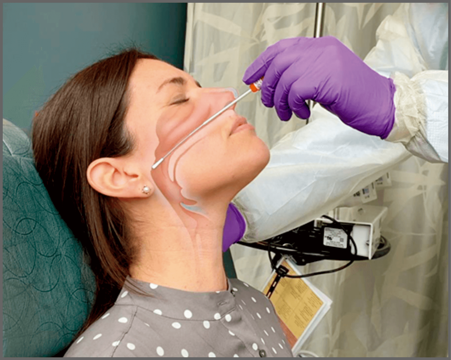 核酸检测插鼻子图图片